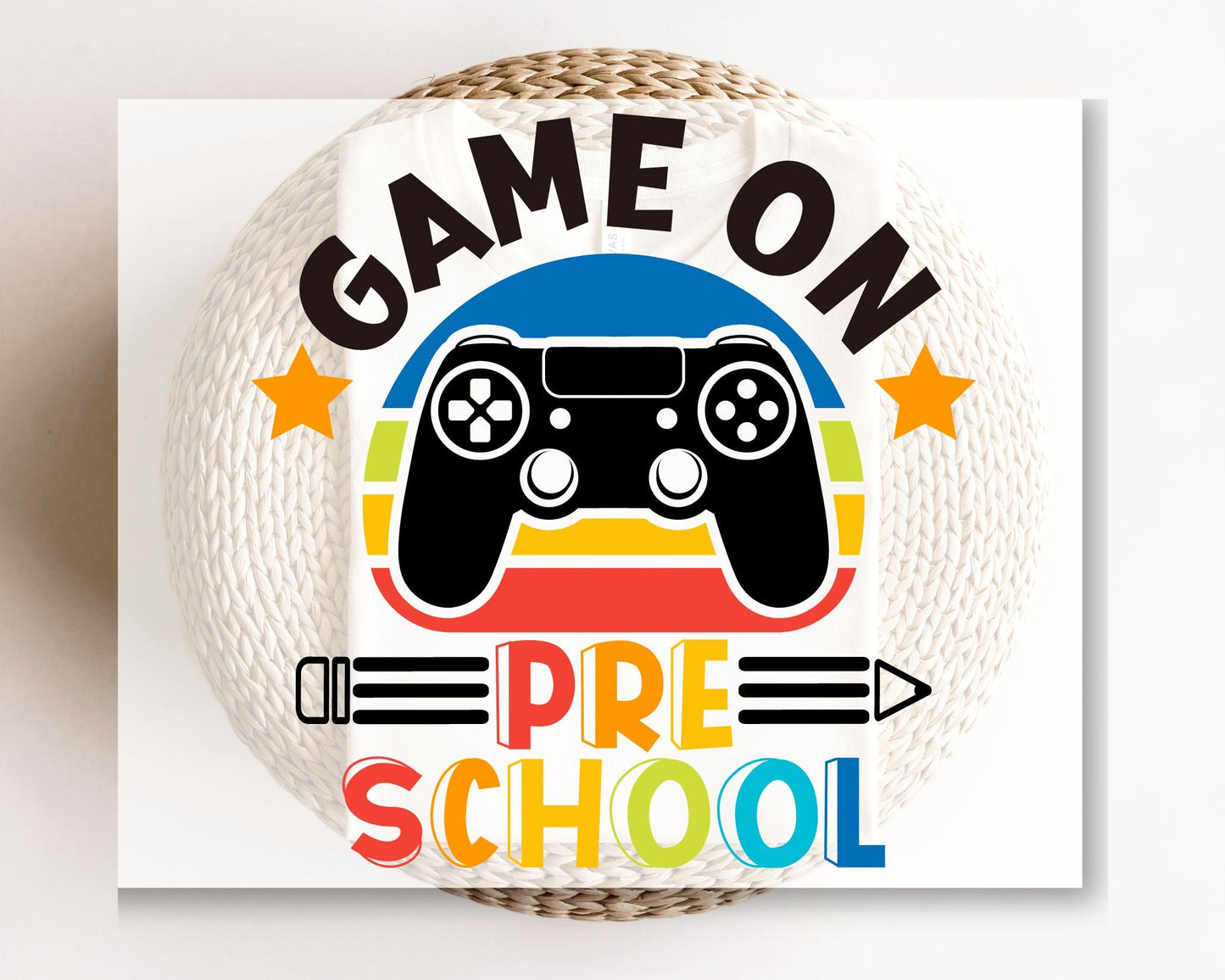 DTF Transfer, First Day of School, Heat Transfer, Ready to Press, Direct to Film, Video Game, Remote Controller, Game On Preschool