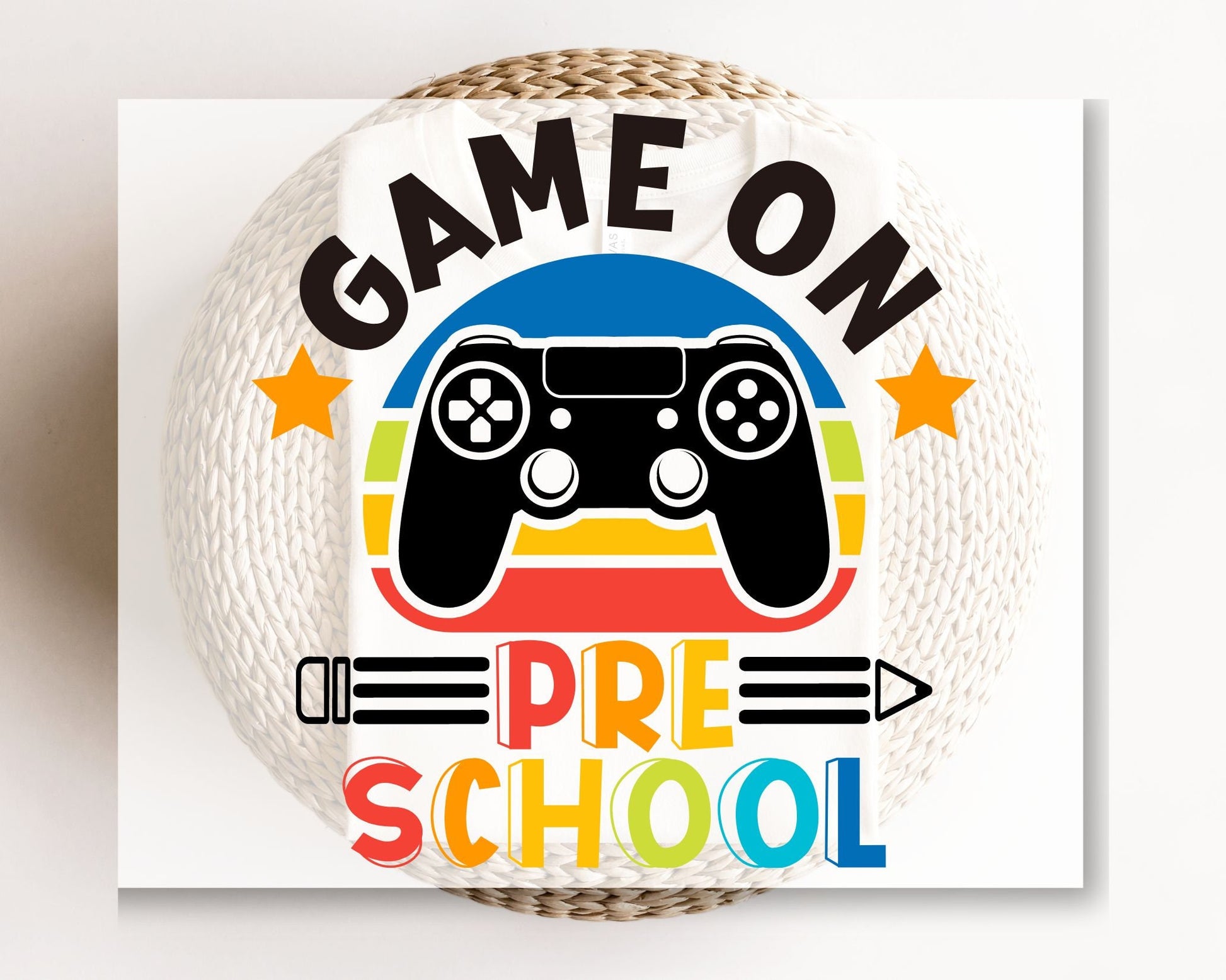 DTF Transfer, First Day of School, Heat Transfer, Ready to Press, Direct to Film, Video Game, Remote Controller, Game On Preschool