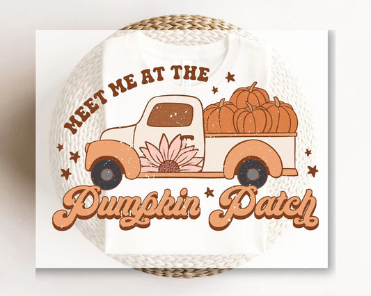 DTF Transfers, Ready to Press, T-shirt Transfers, Heat Transfer, Direct to Film, Fall Transfer, Vintage Truck, Meet Me At The Pumpkin Patch