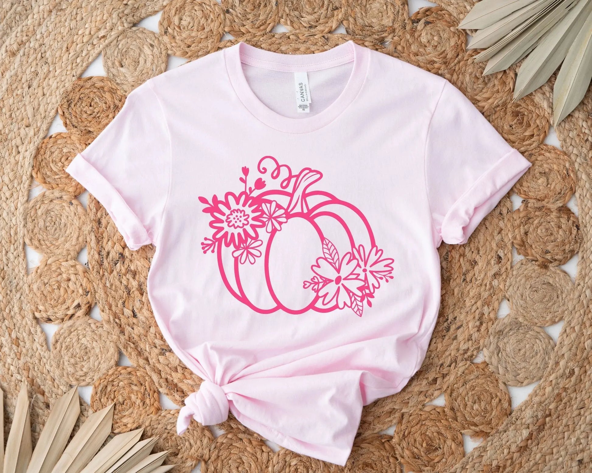 DTF Transfers, Ready to Press, T-shirt Transfers, Heat Transfer, Direct to Film, Custom Transfers, Halloween, Fall, Pink Floral Pumpkin