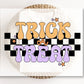 DTF Transfers, Ready to Press, T-shirt Transfers, Heat Transfer, Direct to Film, Halloween, Fall, Retro Checkered Trick or Treat