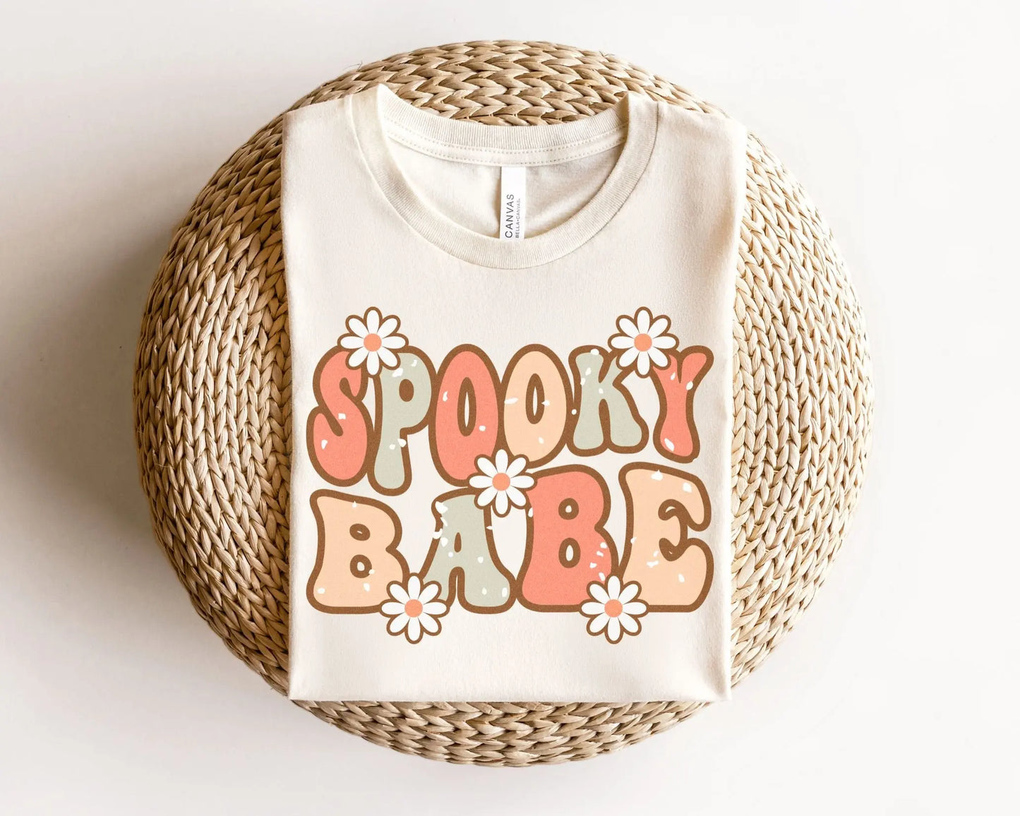 DTF Transfers, Ready to Press, T-shirt Transfers, Heat Transfer, Direct to Film, Custom Transfers, Halloween, Fall, Spooky Babe with Daisies