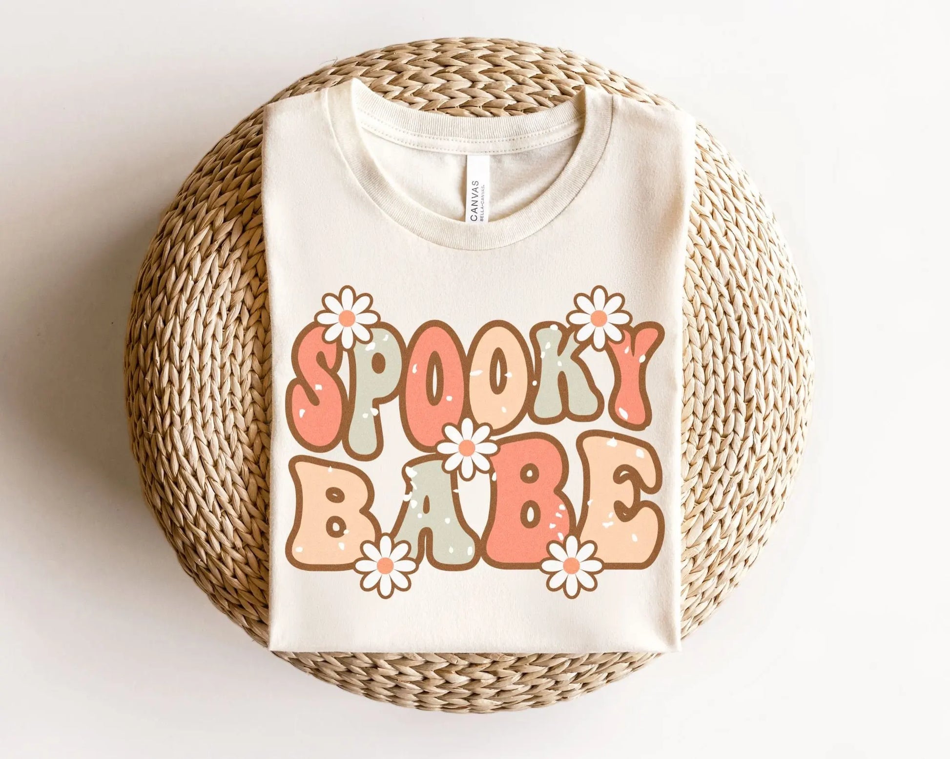 DTF Transfers, Ready to Press, T-shirt Transfers, Heat Transfer, Direct to Film, Custom Transfers, Halloween, Fall, Spooky Babe with Daisies