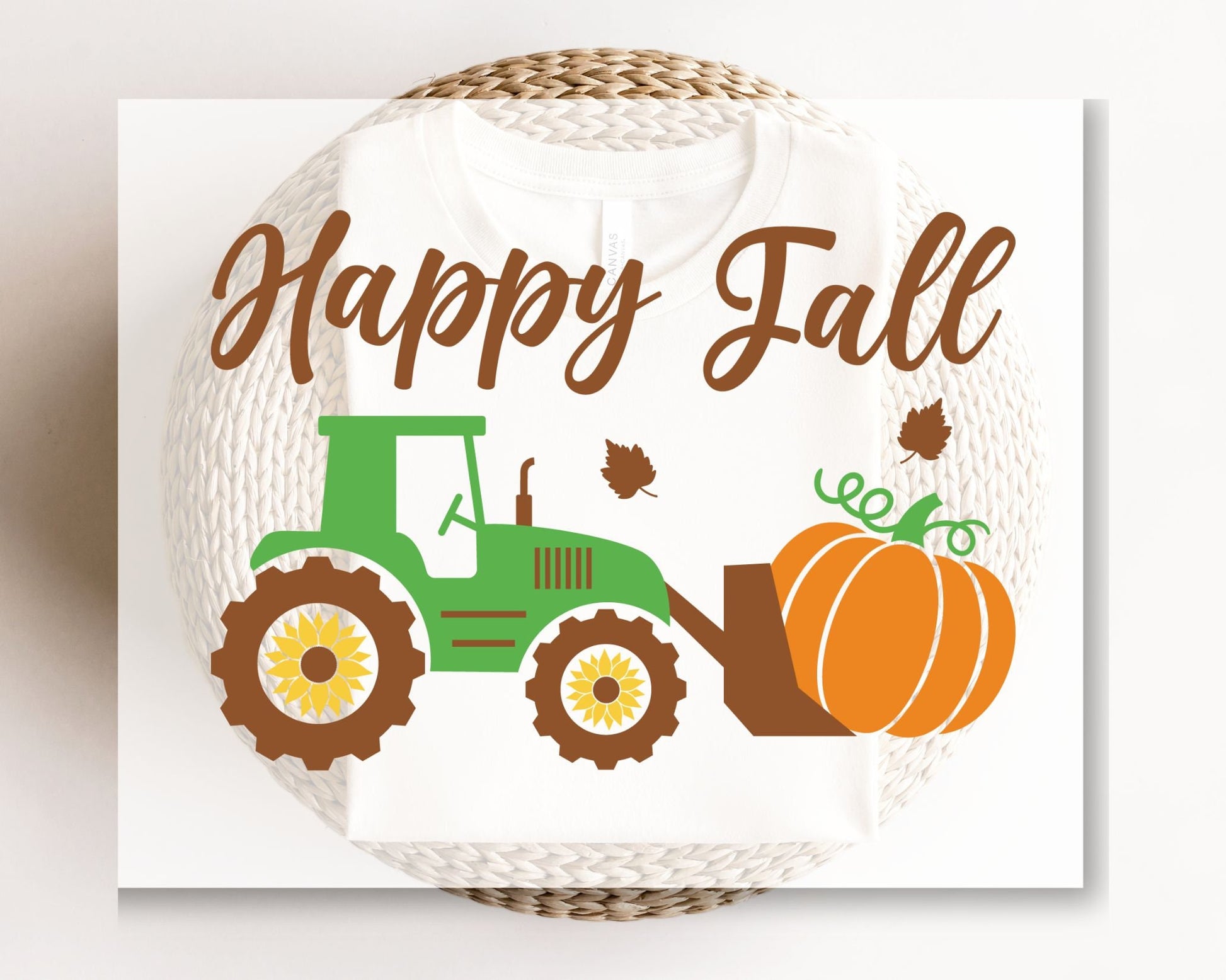 DTF Transfers, Ready to Press, T-shirt Transfers, Heat Transfer, Direct to Film, Custom Transfers, Halloween, Fall, Happy Fall Green Tractor