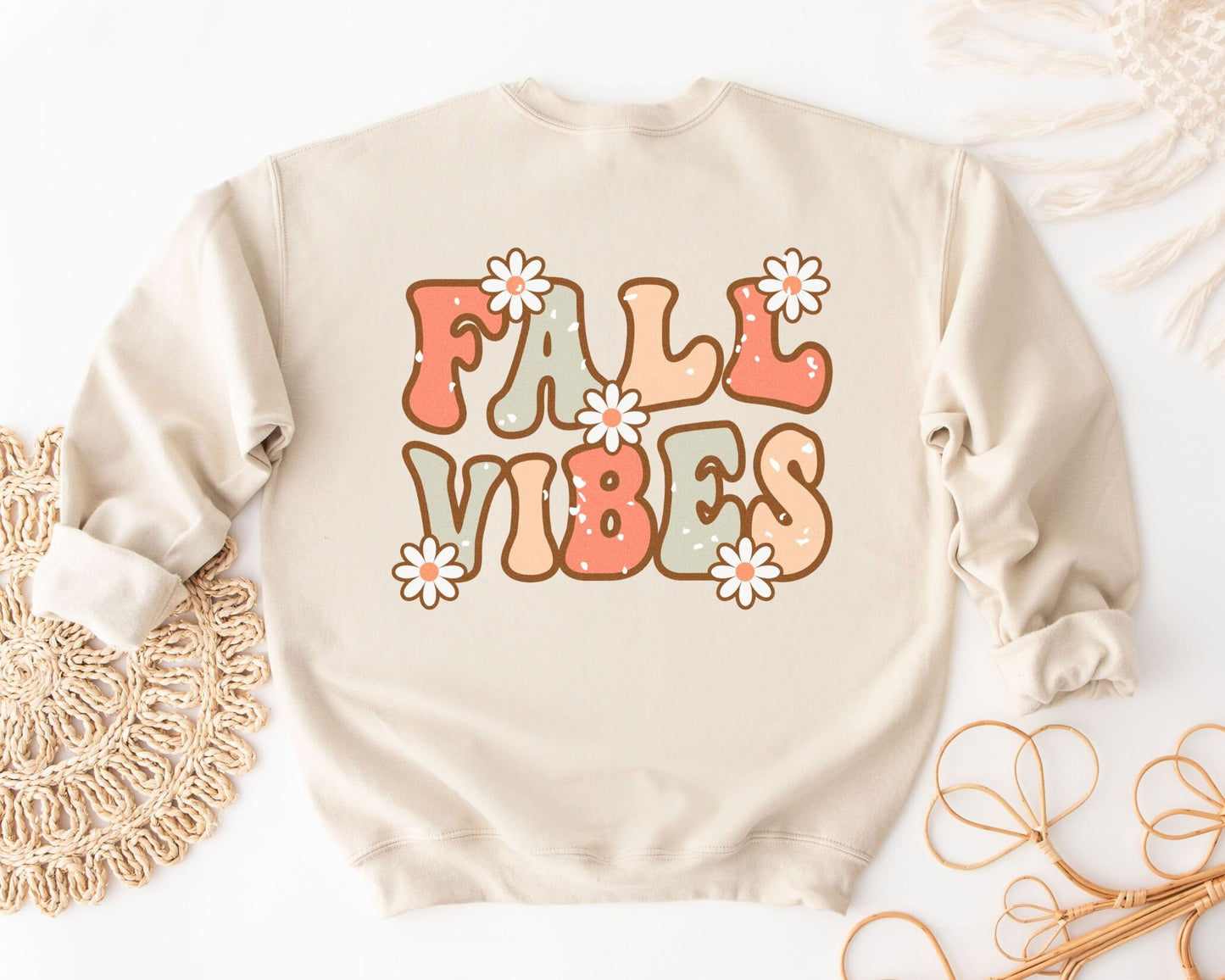 DTF Transfers, Ready to Press, T-shirt Transfers, Heat Transfer, Direct to Film, Custom Transfer, Halloween, Retro Fall Vibes with Daisies