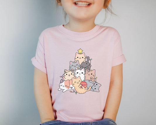 DTF Transfers, Ready to Press, T-shirt Transfers, Heat Transfer, Direct to Film, Christmas, Holiday, Kitten, Cute, Kid, Cat Christmas Tree
