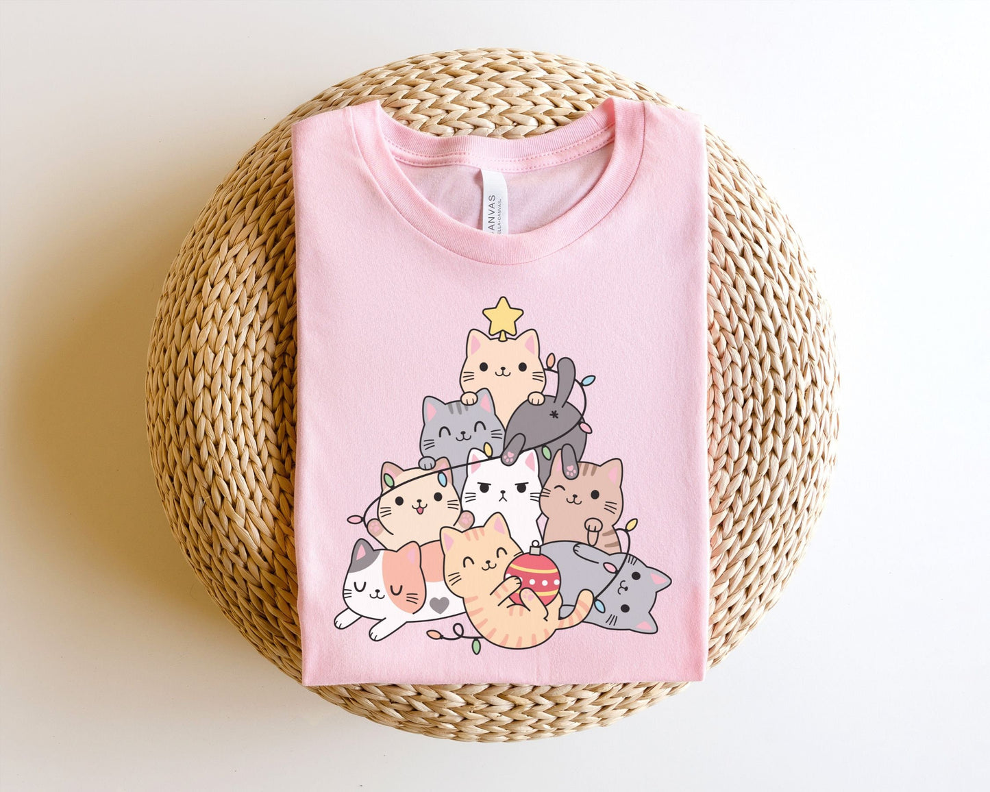 DTF Transfers, Ready to Press, T-shirt Transfers, Heat Transfer, Direct to Film, Christmas, Holiday, Kitten, Cute, Kid, Cat Christmas Tree