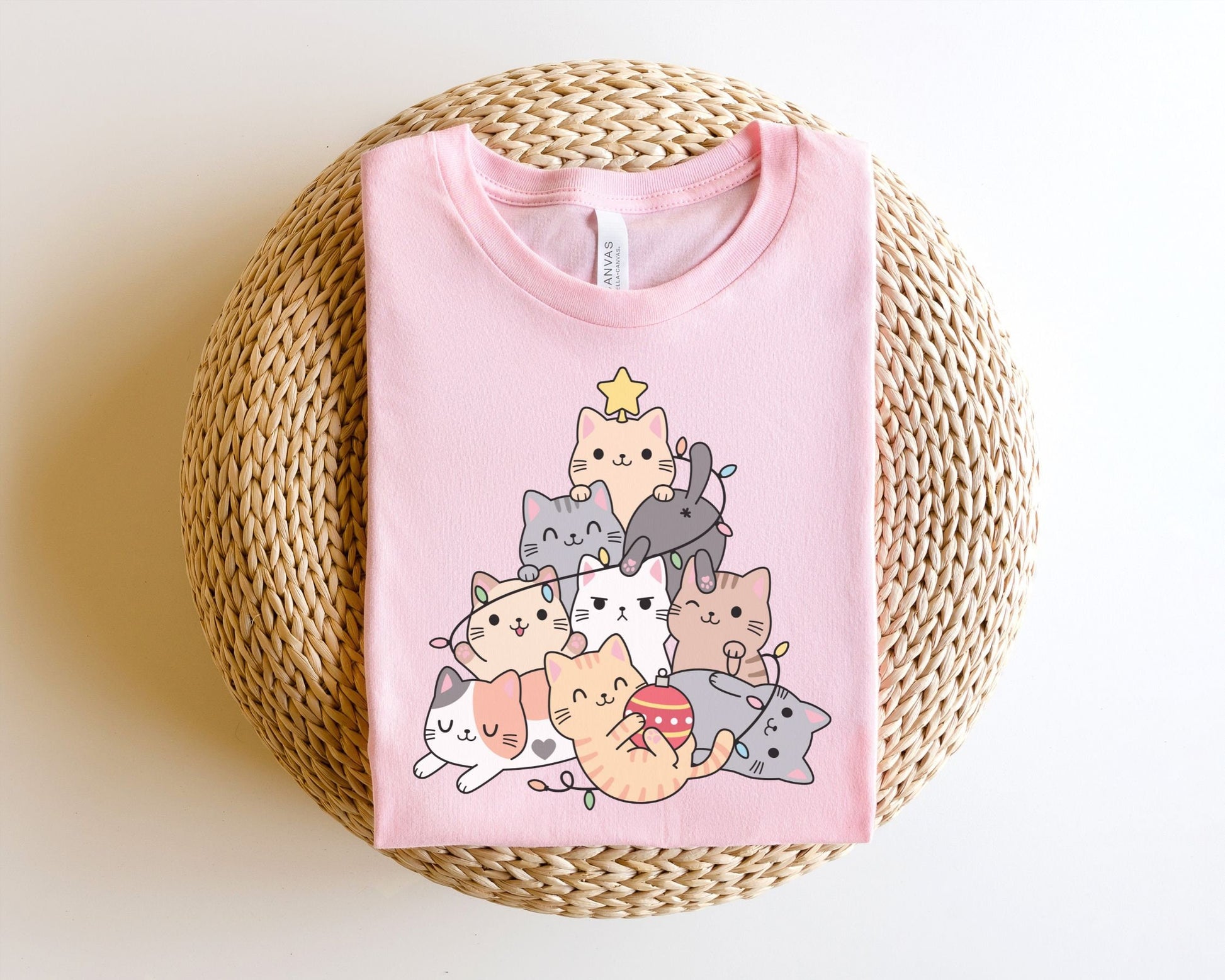 DTF Transfers, Ready to Press, T-shirt Transfers, Heat Transfer, Direct to Film, Christmas, Holiday, Kitten, Cute, Kid, Cat Christmas Tree