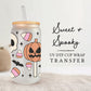 Halloween UV DTF Libbey 16oz Cup Wrap Sticker, Ready to Ship, Direct to Film, Glass Can, Fall, Permanent, Skull, Pumpkin,Sweet and Spooky