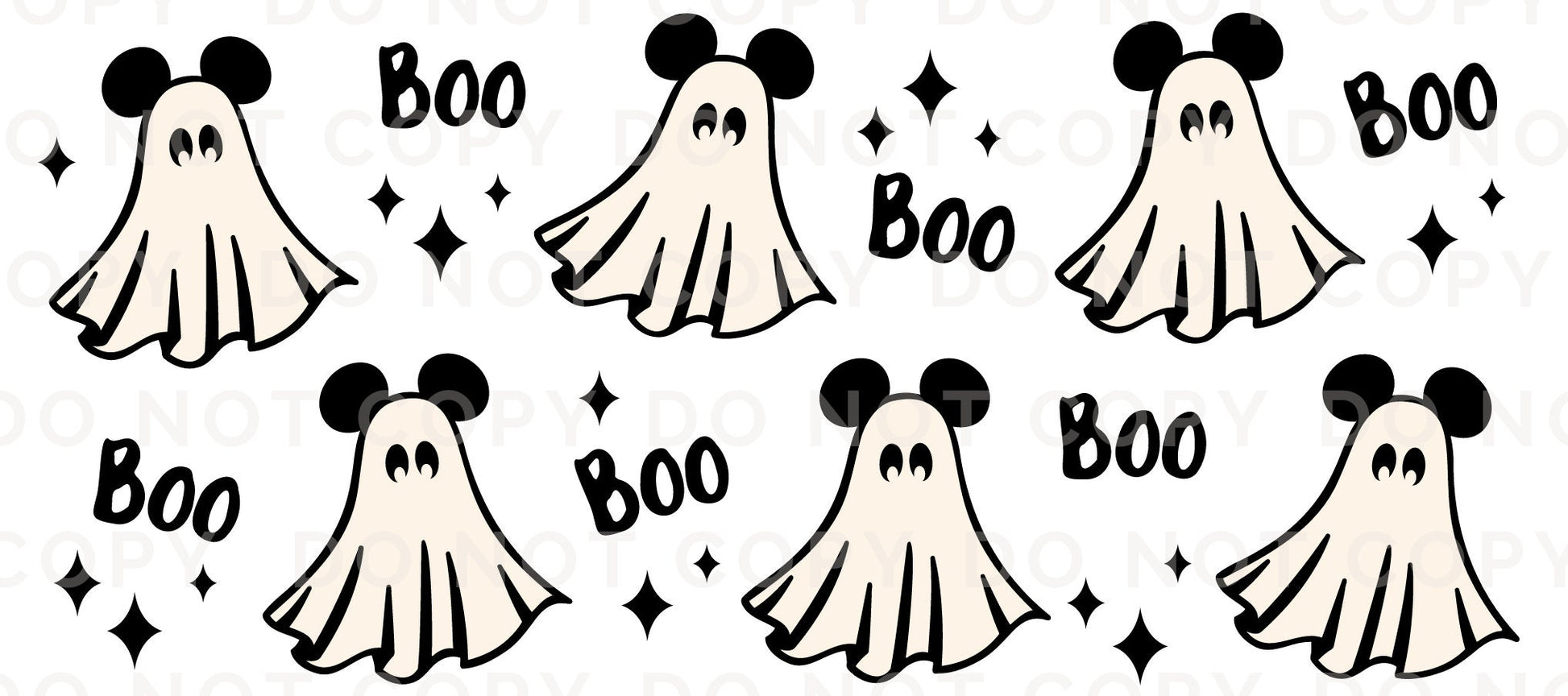 Halloween UV DTF Libbey 16oz Cup Wrap Sticker, Ready to Ship, Direct to Film, Glass Can, Fall, Permanent, Boo, Mouse Ghost