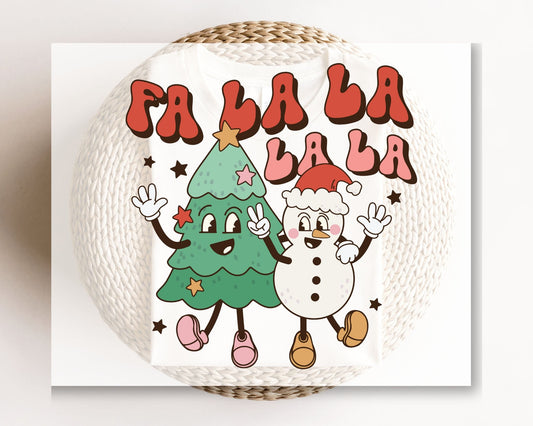 DTF Transfers, Ready to Press, T-shirt Transfers, Heat Transfer, Direct to Film, Custom Transfers, Christmas, Holiday, Retro Fa La La La