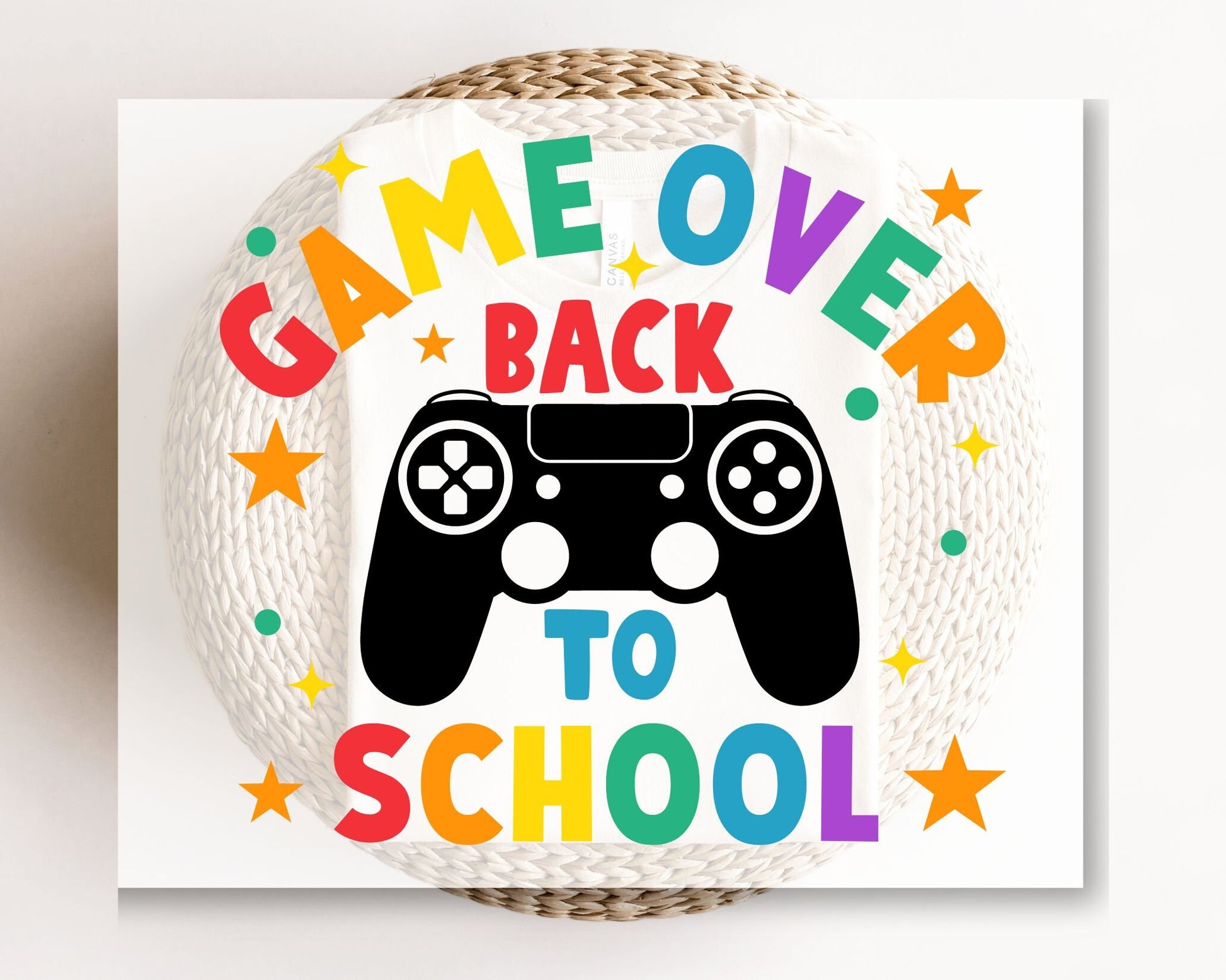 DTF Transfer, First Day of School, Heat Transfer, Ready to Press, Direct to Film, Video Game, Remote Controller, Game Over Back to School