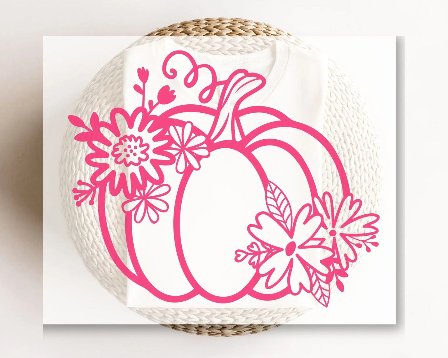 DTF Transfers, Ready to Press, T-shirt Transfers, Heat Transfer, Direct to Film, Custom Transfers, Halloween, Fall, Pink Floral Pumpkin