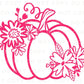 DTF Transfers, Ready to Press, T-shirt Transfers, Heat Transfer, Direct to Film, Custom Transfers, Halloween, Fall, Pink Floral Pumpkin