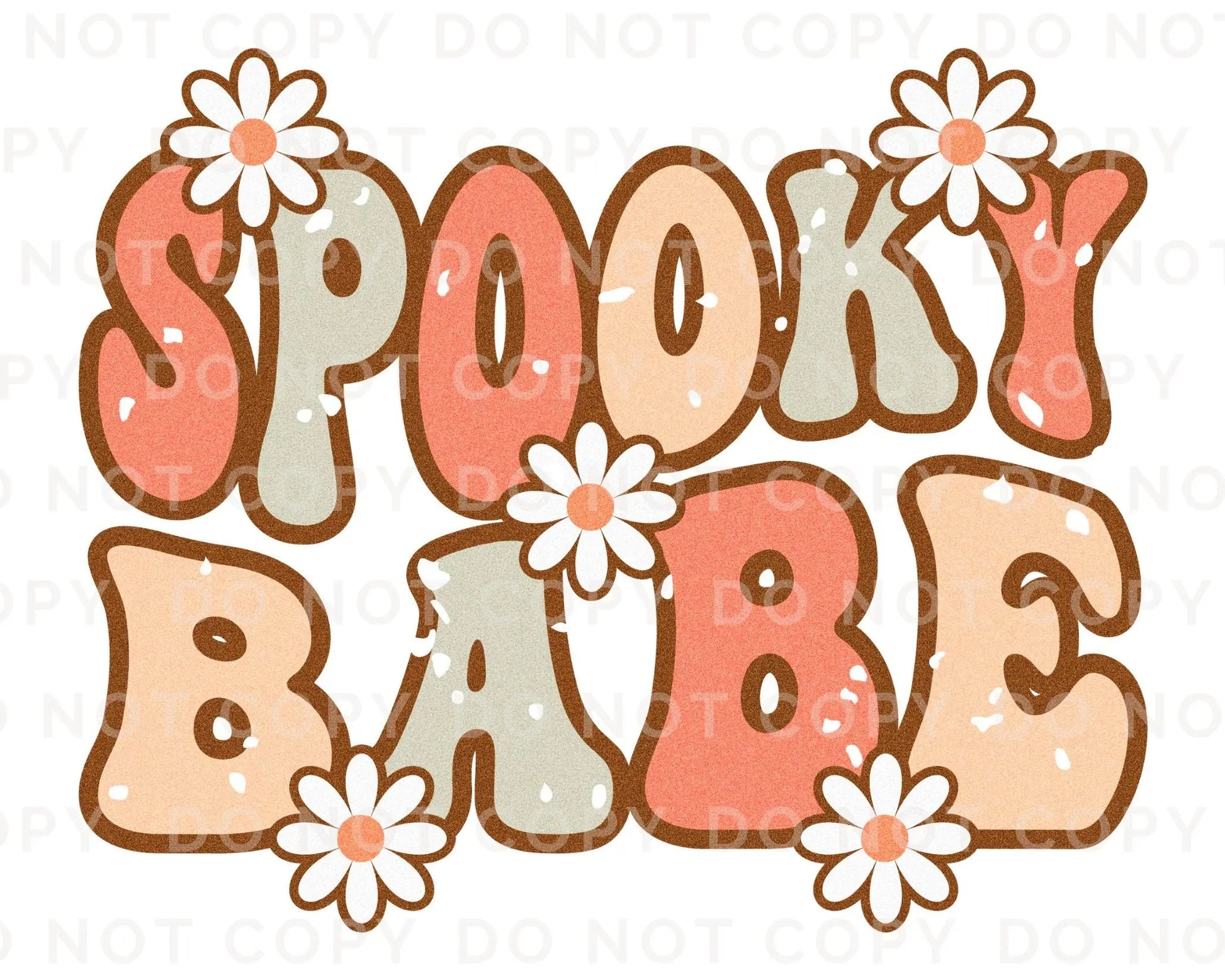 DTF Transfers, Ready to Press, T-shirt Transfers, Heat Transfer, Direct to Film, Custom Transfers, Halloween, Fall, Spooky Babe with Daisies