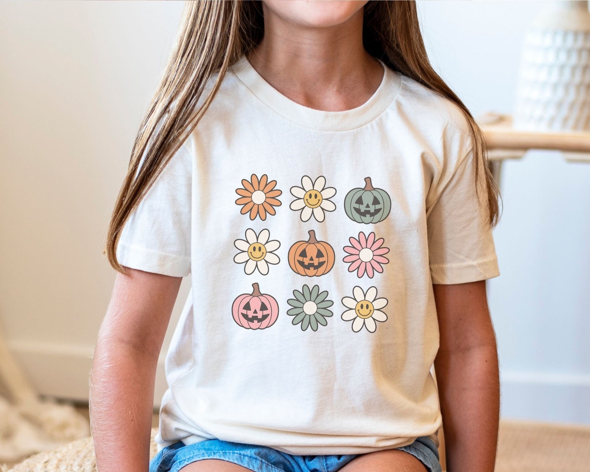 DTF Transfers, Ready to Press, T-shirt Transfers, Heat Transfer, Direct to Film, Custom Transfers, Halloween, Fall, Pumpkins and Daisies