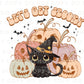 DTF Transfers, Ready to Press, T-shirt Transfers, Heat Transfer, Direct to Film, Custom Transfers, Halloween, Fall, Let's Get Spooky Cat