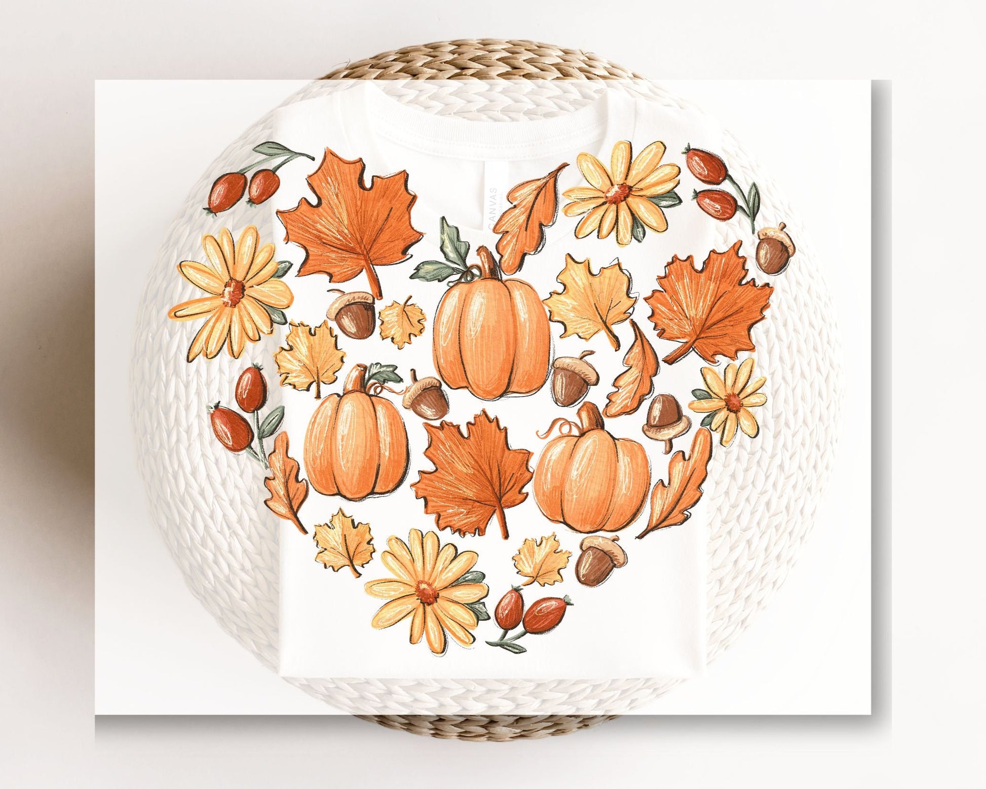 DTF Transfers, Ready to Press, T-shirt Transfers, Heat Transfer, Direct to Film, Custom Transfers, Daisy, Pumpkins, Leaves, Heart, Love Fall