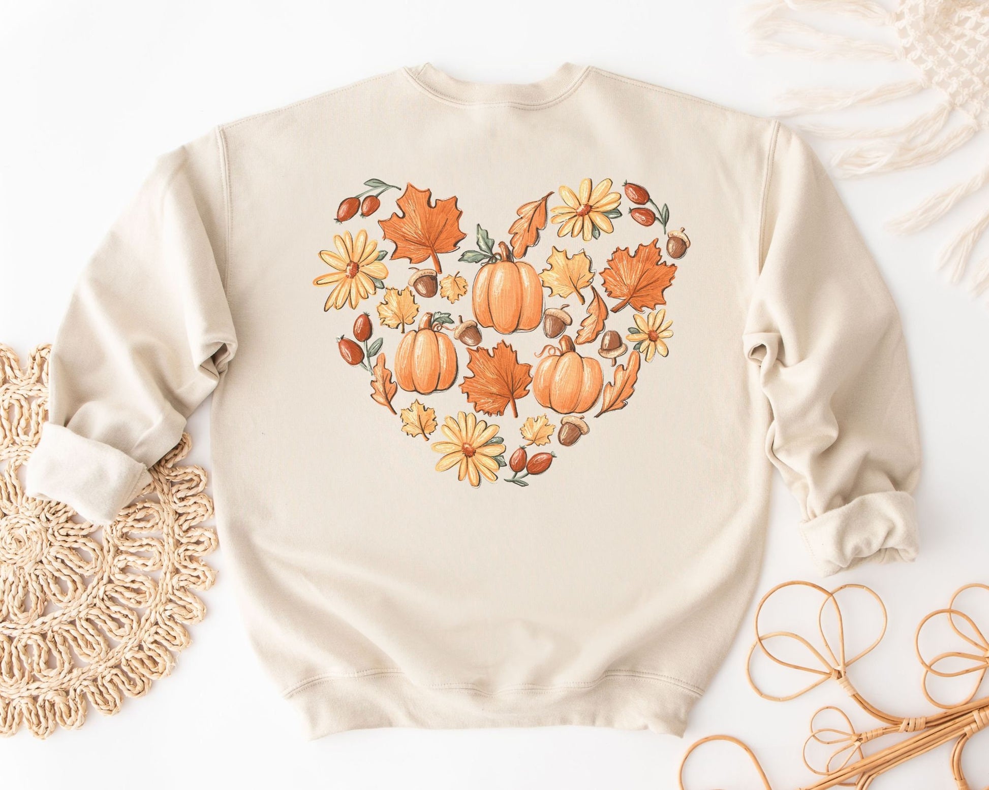 DTF Transfers, Ready to Press, T-shirt Transfers, Heat Transfer, Direct to Film, Custom Transfers, Daisy, Pumpkins, Leaves, Heart, Love Fall