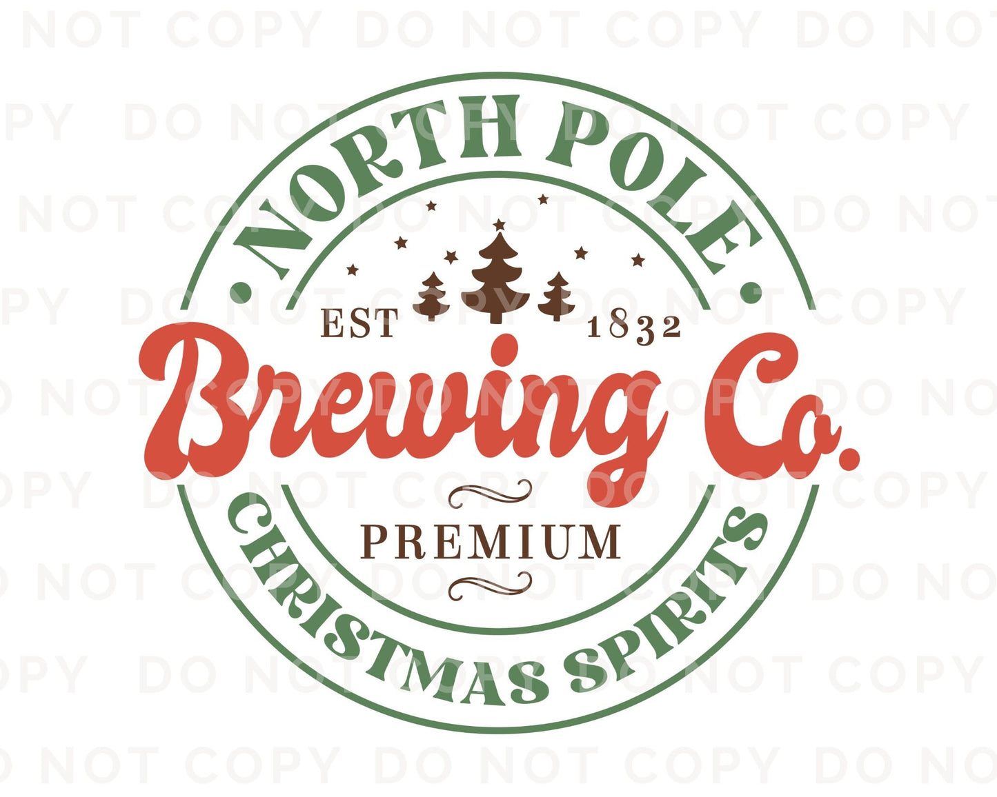 DTF Transfers, Ready to Press, T-shirt Transfers, Heat Transfer, Direct to Film, Christmas, Holiday, Spirits, North Pole Brewing Company