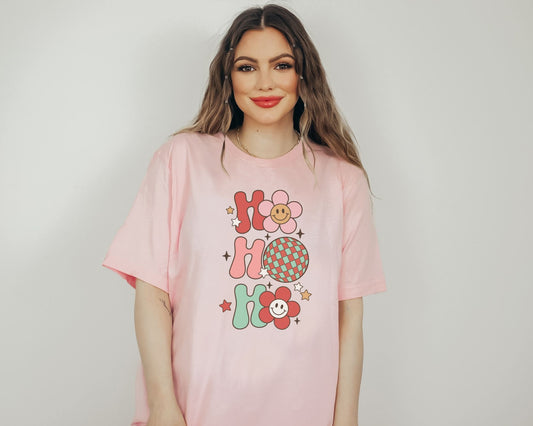 DTF Transfers, Ready to Press, T-shirt Transfers, Heat Transfer, Direct to Film, Christmas, Holiday, Disco, Flower, Retro Ho Ho Ho