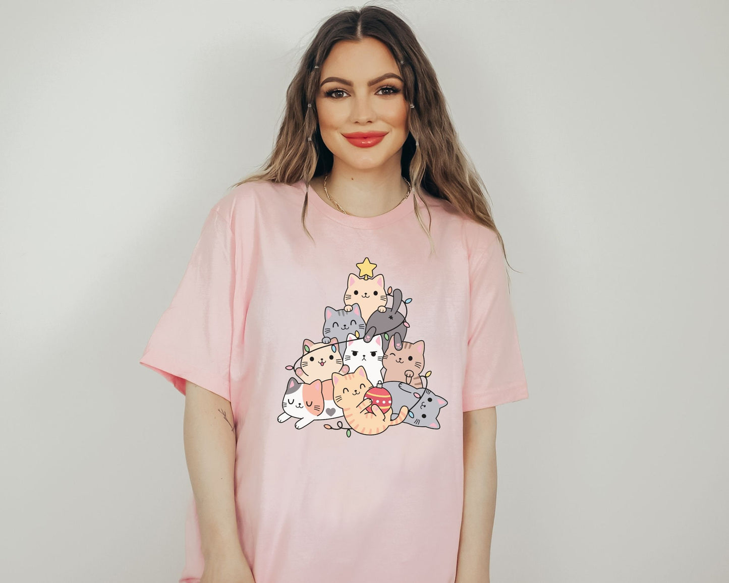 DTF Transfers, Ready to Press, T-shirt Transfers, Heat Transfer, Direct to Film, Christmas, Holiday, Kitten, Cute, Kid, Cat Christmas Tree