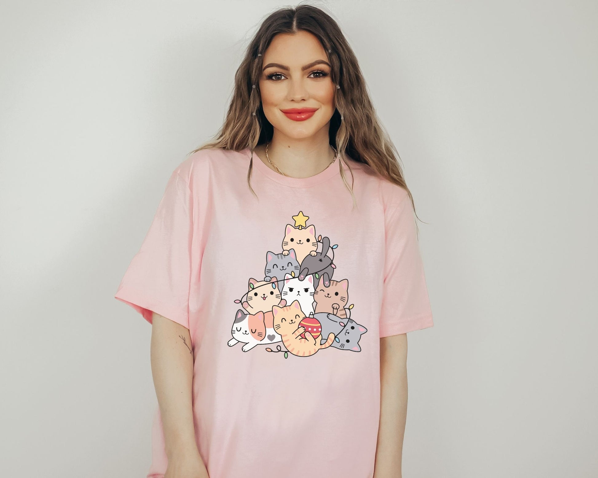 DTF Transfers, Ready to Press, T-shirt Transfers, Heat Transfer, Direct to Film, Christmas, Holiday, Kitten, Cute, Kid, Cat Christmas Tree