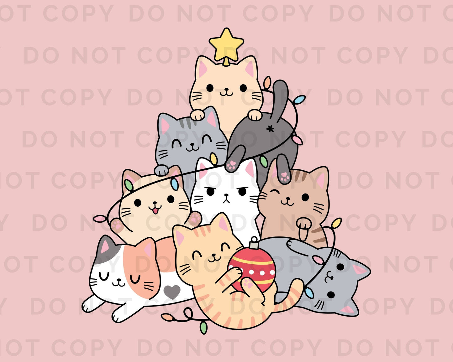 DTF Transfers, Ready to Press, T-shirt Transfers, Heat Transfer, Direct to Film, Christmas, Holiday, Kitten, Cute, Kid, Cat Christmas Tree