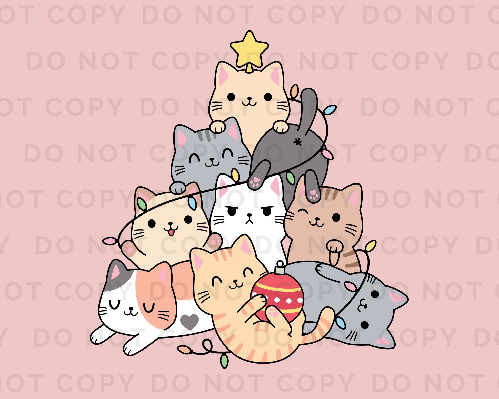 DTF Transfers, Ready to Press, T-shirt Transfers, Heat Transfer, Direct to Film, Christmas, Holiday, Kitten, Cute, Kid, Cat Christmas Tree