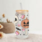 Halloween UV DTF Libbey 16oz Cup Wrap Sticker, Ready to Ship, Direct to Film, Glass Can, Fall, Permanent, Skull, Pumpkin,Sweet and Spooky