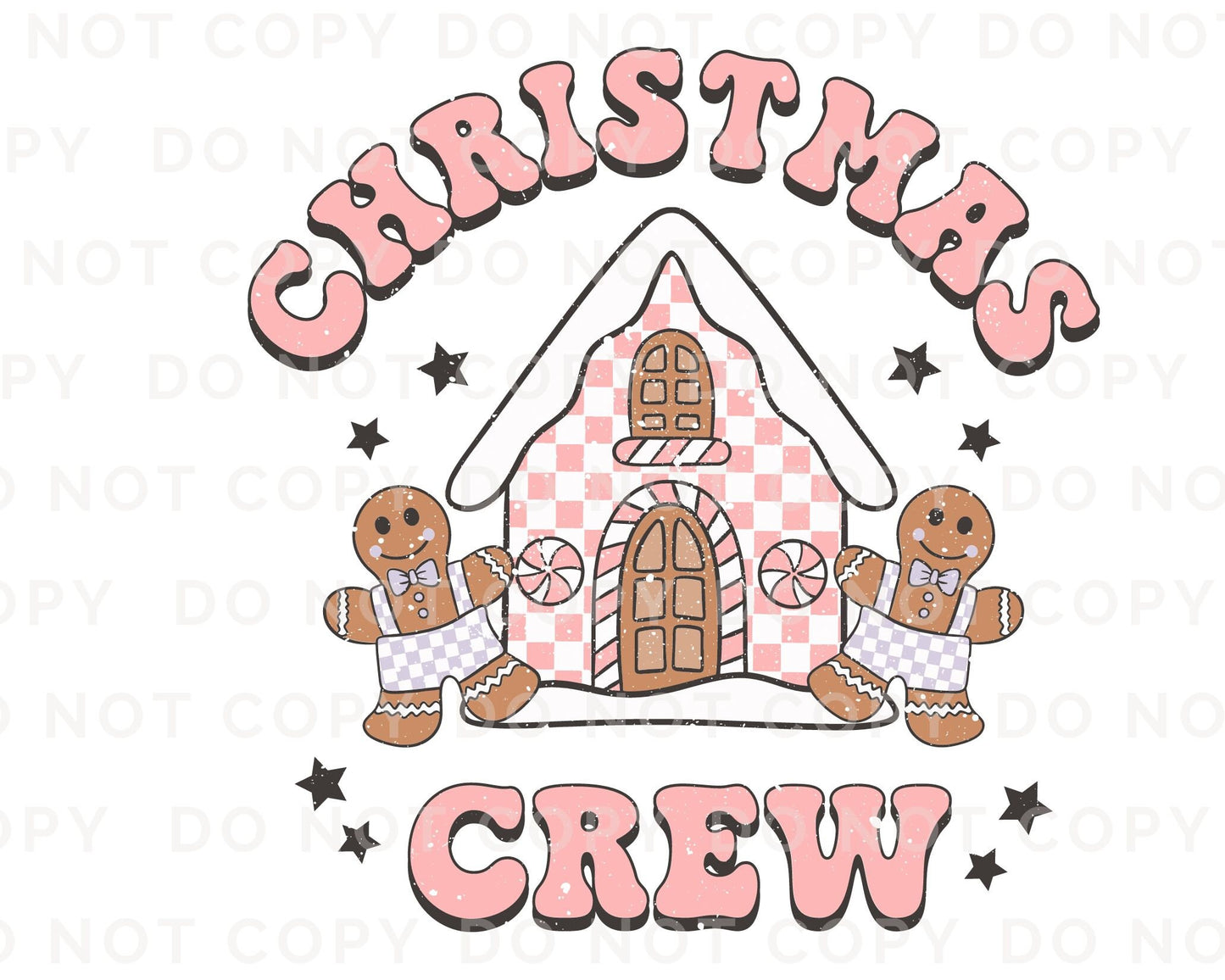 Christmas DTF Transfers, Ready to Press, Heat Transfer, Direct to Film, T-shirt, Holiday, Girl, Transfer, Pink Gingerbread House, Cookies