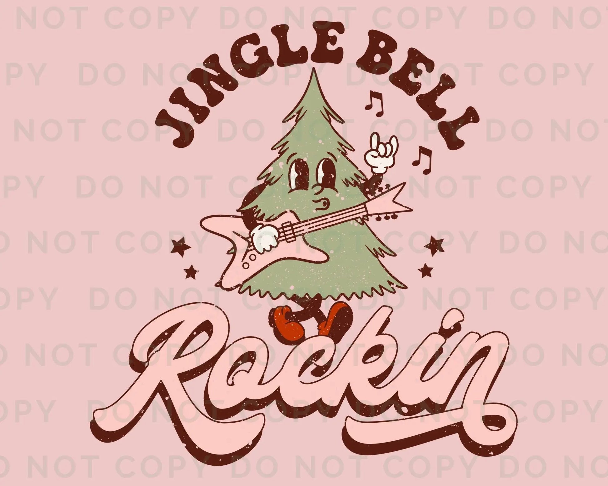 DTF Transfers, Ready to Press, Heat Transfer, Direct to Film, Custom Transfers, Pink, Christmas T-shirt Transfer, Jingle Bell Rockin