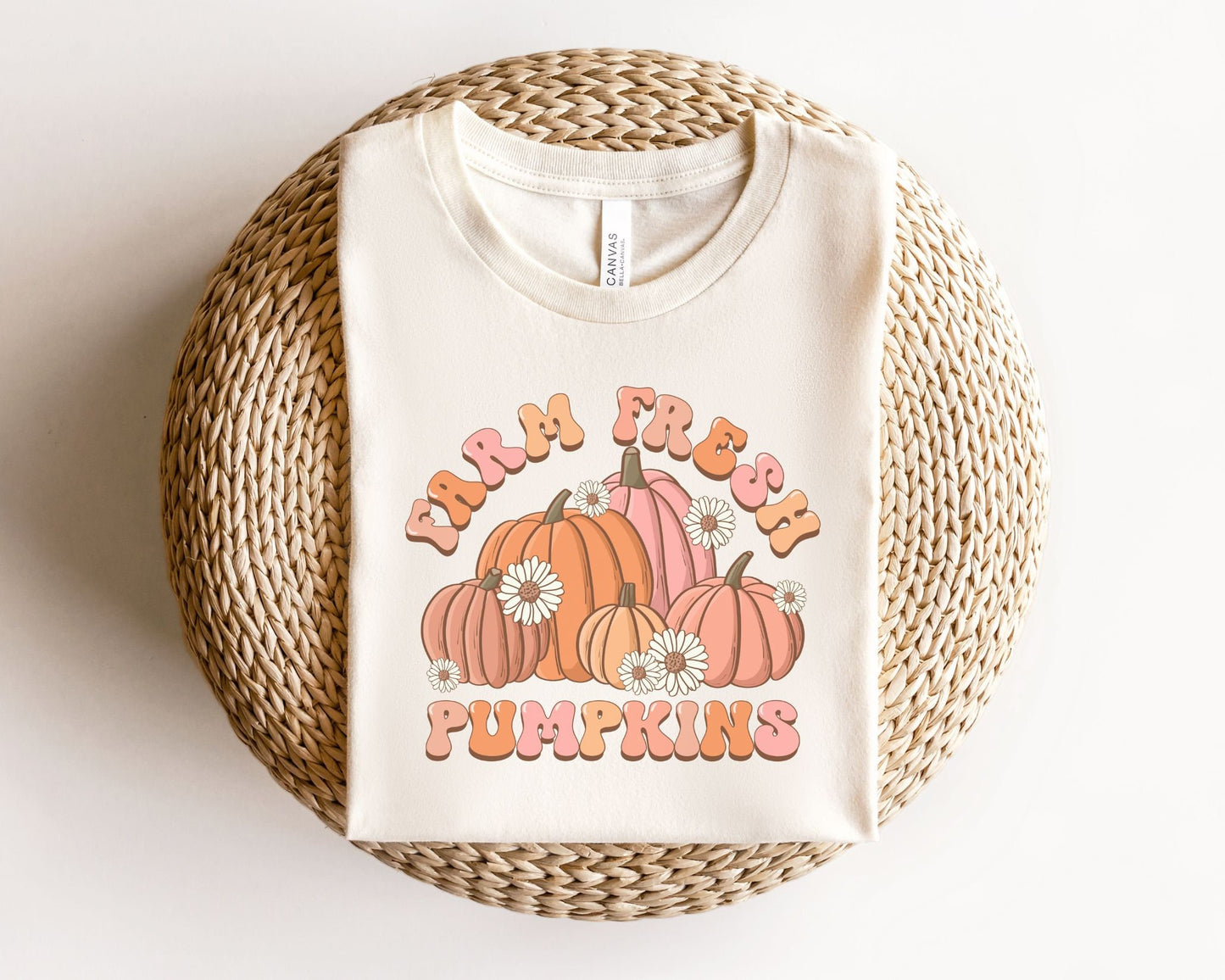 DTF Transfers, Ready to Press, T-shirt Transfers, Heat Transfer, Direct to Film, Fall dtf Transfers, Daisies, Retro, Farm Fresh Pumpkins