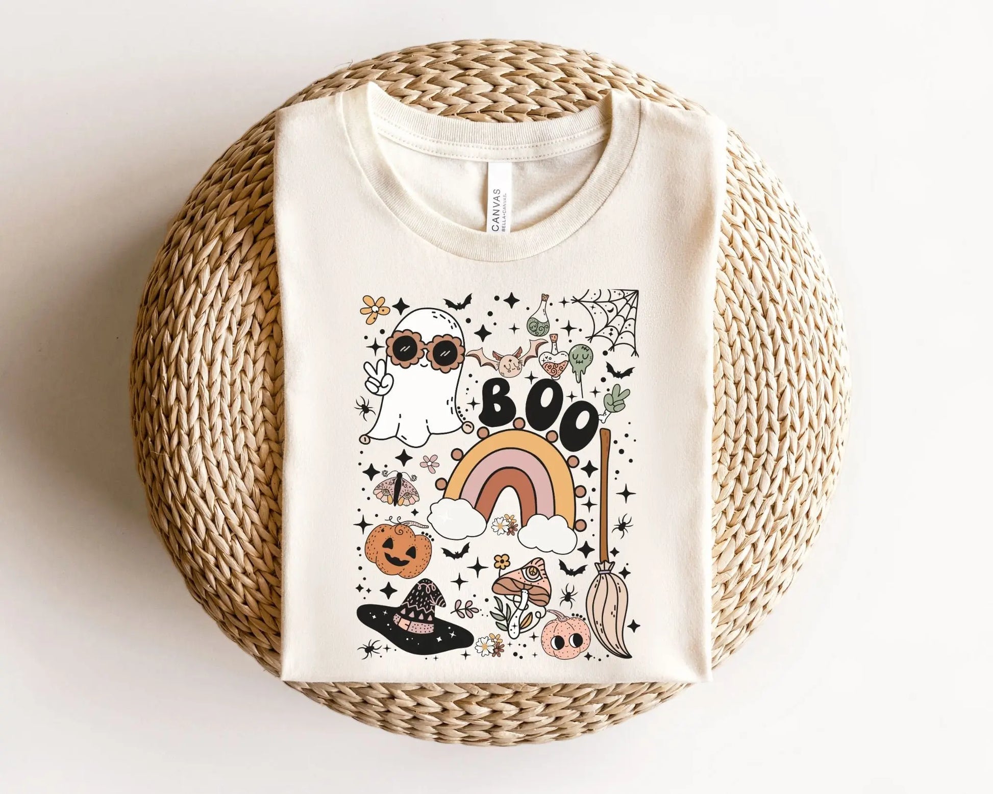 DTF Transfers, Ready to Press, T-shirt Transfers, Heat Transfer, Direct to Film, Custom Transfers, Halloween, Rainbow, Cute Ghost Collage