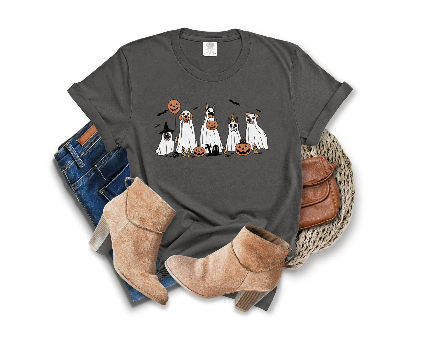 Halloween Ghost Dogs DTF Transfer, Ready to Press, Dog Lover Tshirt Design