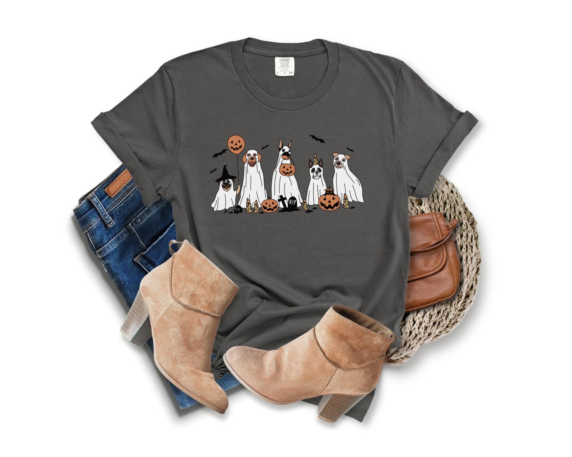 Halloween Ghost Dogs DTF Transfer, Ready to Press, Dog Lover Tshirt Design