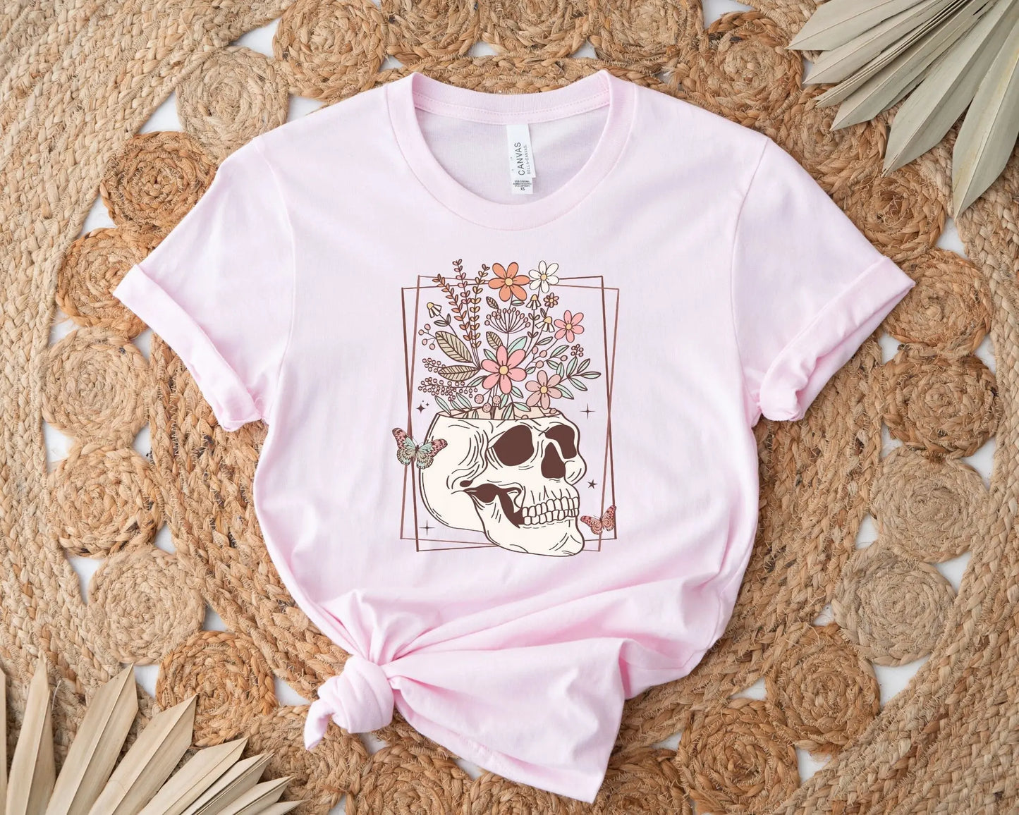DTF Transfers, Ready to Press, T-shirt Transfers, Heat Transfer, Direct to Film, Custom Transfers, Flower Skull, Skeleton, Floral Skull