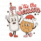 DTF Transfers, Ready to Press, T-shirt Transfers, Heat Transfer, Direct to Film, Christmas, Holiday, Retro Tis the Season Milk and Cookie