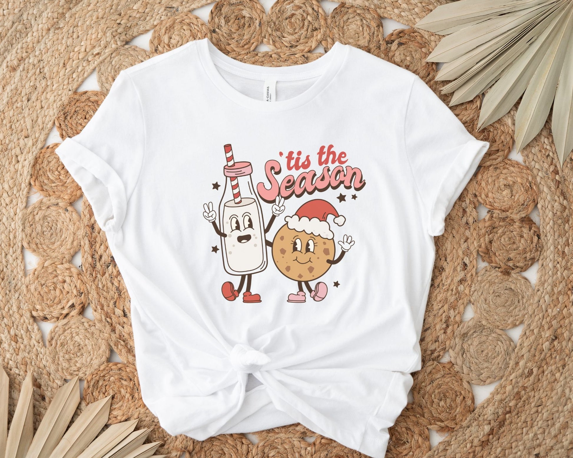 DTF Transfers, Ready to Press, T-shirt Transfers, Heat Transfer, Direct to Film, Christmas, Holiday, Retro Tis the Season Milk and Cookie