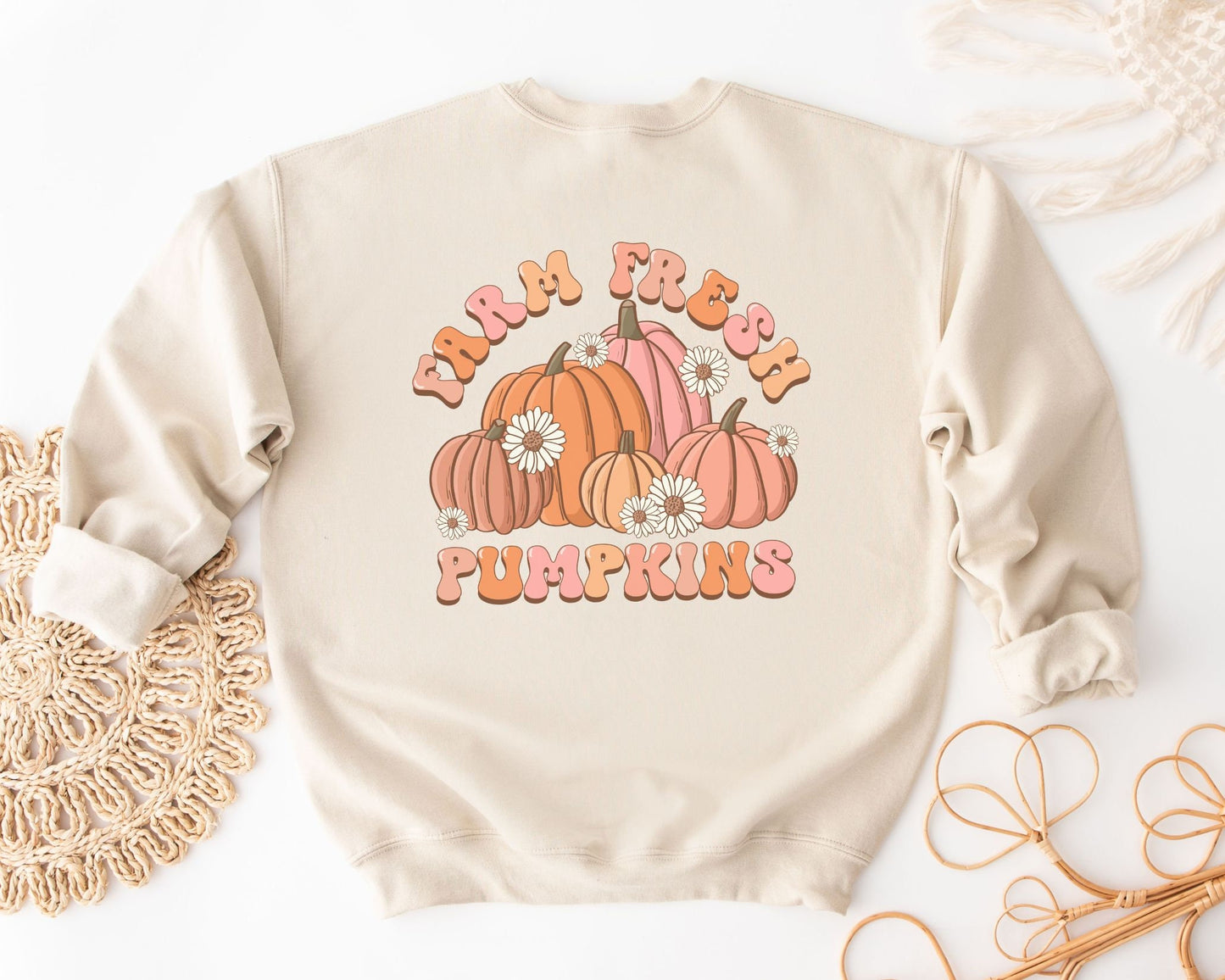 DTF Transfers, Ready to Press, T-shirt Transfers, Heat Transfer, Direct to Film, Fall dtf Transfers, Daisies, Retro, Farm Fresh Pumpkins