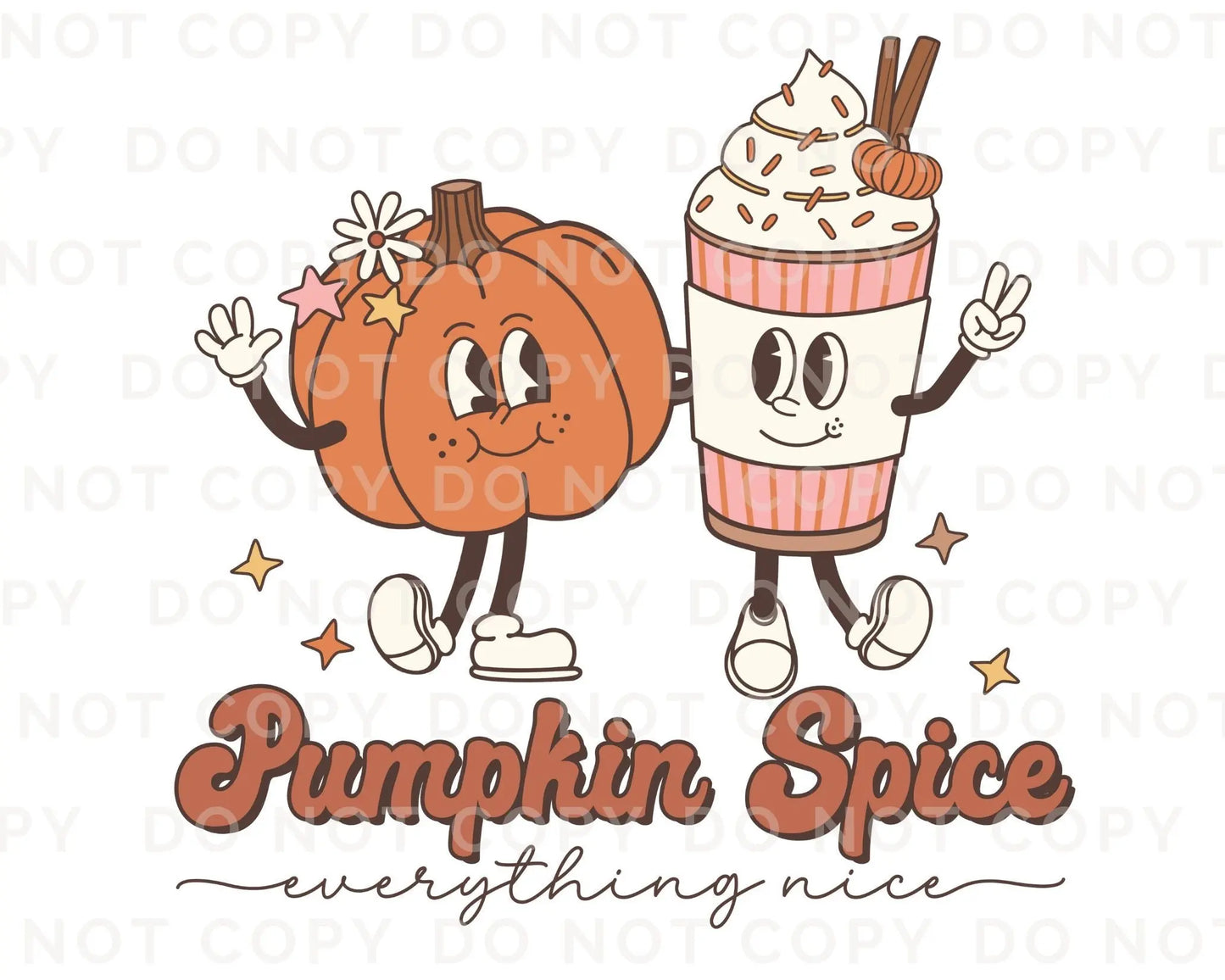 DTF Transfers, Ready to Press, T-shirt Transfers, Heat Transfer, Direct to Film, Fall dtf Transfers, Retro Pumpkin Spice and Everything Nice