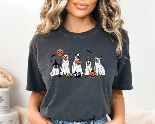 Halloween Ghost Dogs DTF Transfer, Ready to Press, Dog Lover Tshirt Design