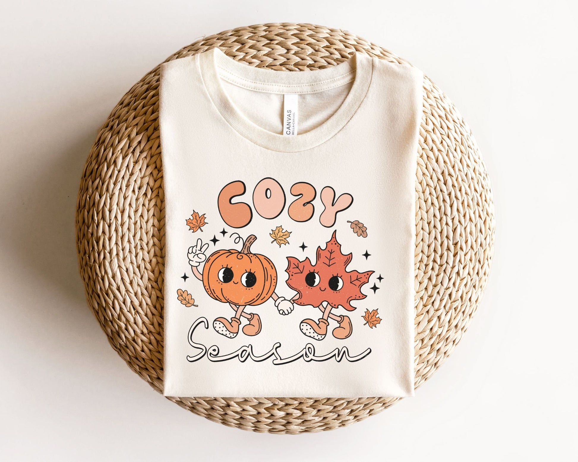 DTF Transfers, Ready to Press, T-shirt Transfers, Heat Transfer, Direct to Film, Fall dtf Transfers, Cute, Pumpkin, Leaf, Retro Cozy Season