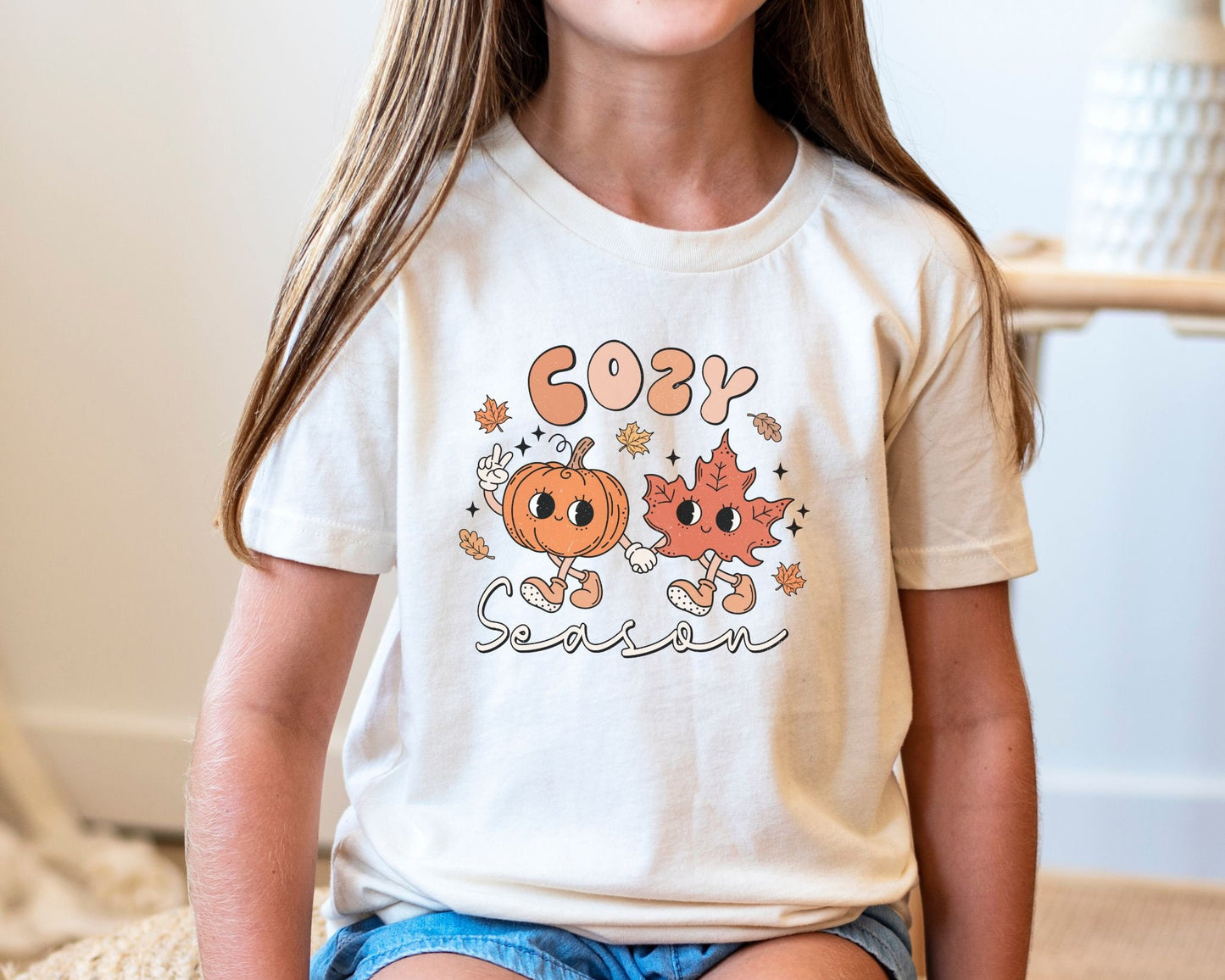 DTF Transfers, Ready to Press, T-shirt Transfers, Heat Transfer, Direct to Film, Fall dtf Transfers, Cute, Pumpkin, Leaf, Retro Cozy Season