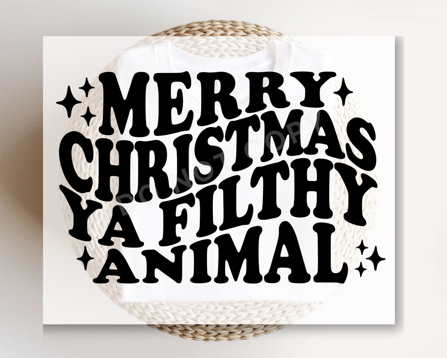 DTF Transfers, Ready to Press, T-shirt Transfers, Custom, Heat Transfer, Direct to Film, Christmas, Quote, Merry Christmas Ya Filthy Animal