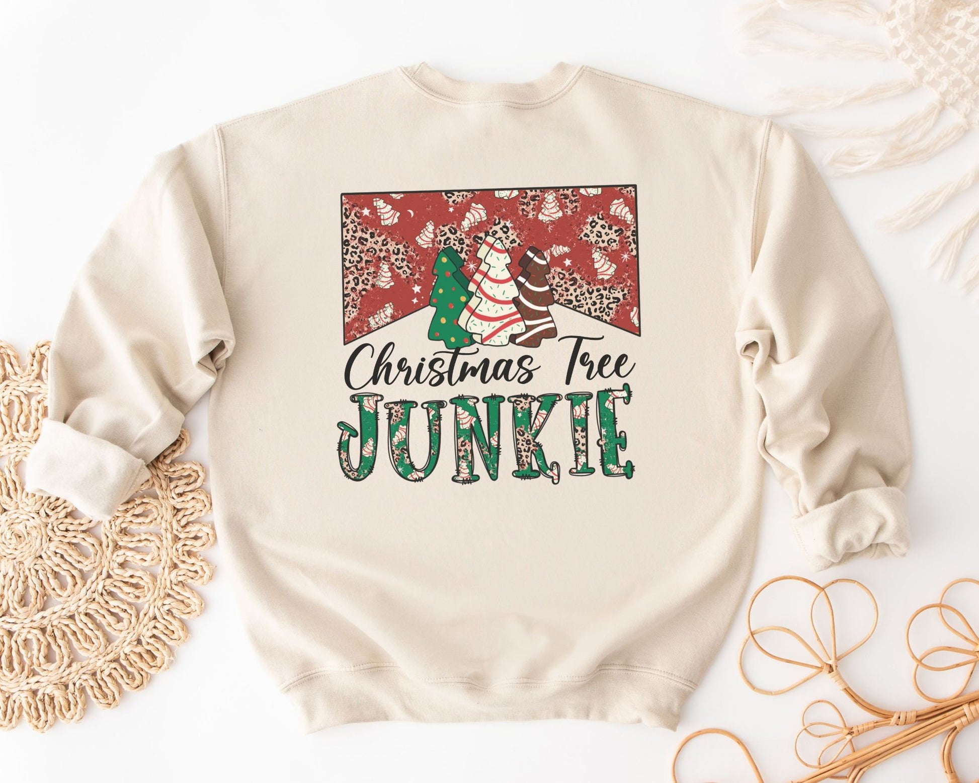 DTF Transfers, Ready to Press, T-shirt Transfers, Heat Transfer, Direct to Film, Trendy, Holiday, Snack, Cakes, Christmas Tree Junkie