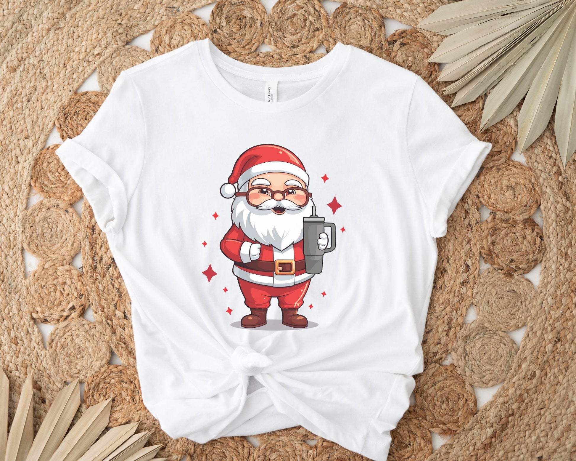 DTF Transfers, Ready to Press, T-shirt Transfers, Heat Transfer, Direct to Film, Custom, Christmas, Santa, Coffee, Boujee Santa with Tumbler