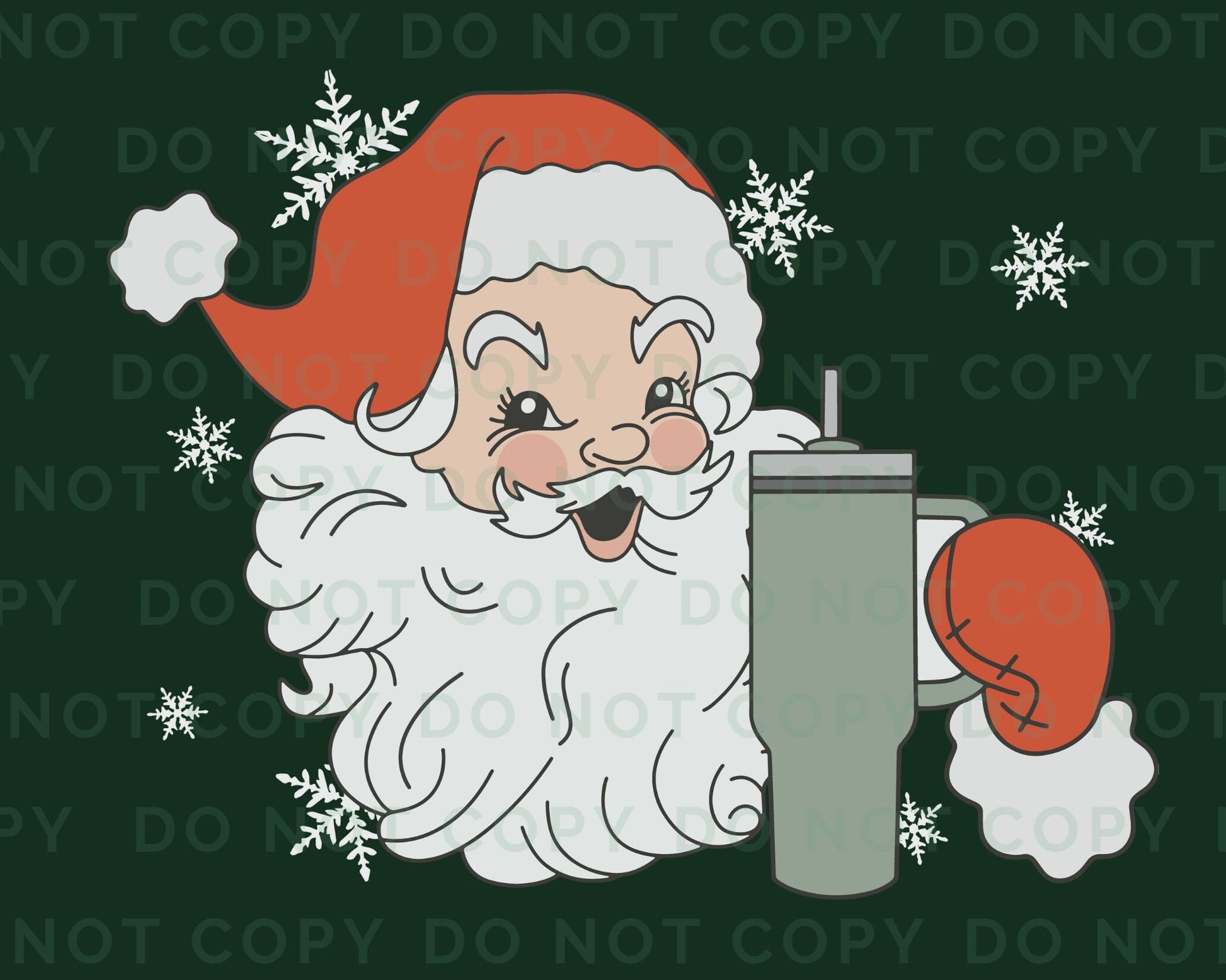 Christmas DTF Transfers, Ready to Press, T-shirt Transfers, Heat Transfer, Direct to Film, Holiday, Santa Claus with Tumbler