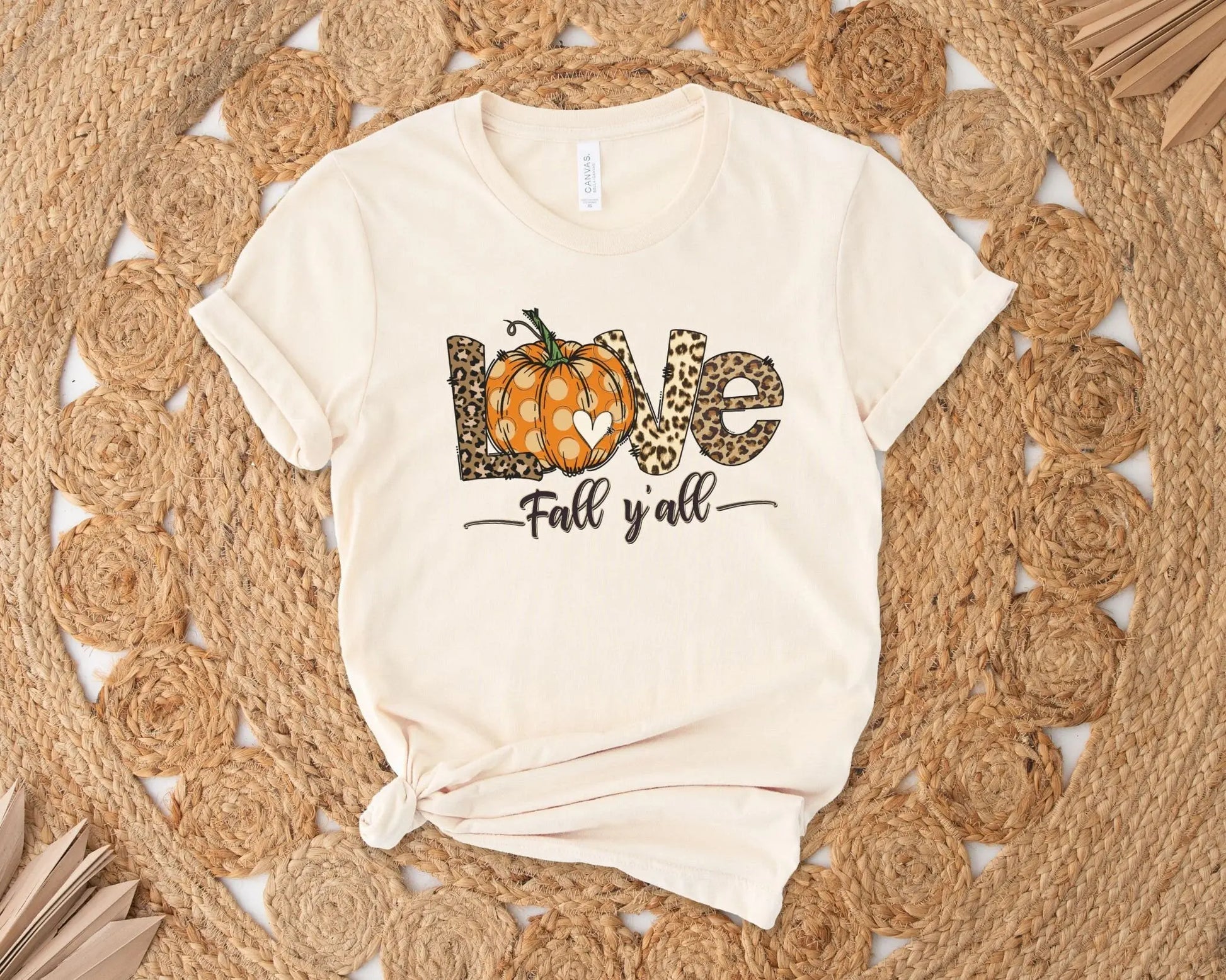 DTF Transfers, Ready to Press, T-shirt Transfers, Heat Transfer, Direct to Film, Fall, Leopard, Pumpkin, Thanksgiving, Love Fall Ya'll