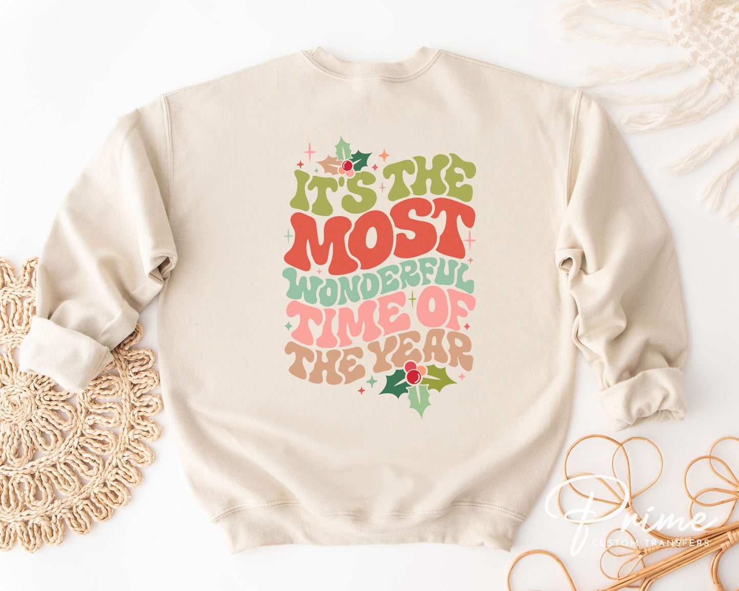 DTF Transfers, Ready to Press, T-shirt Transfers, Heat Transfer, Direct to Film, Retro Christmas, It's The Most Wonderful Time of The Year